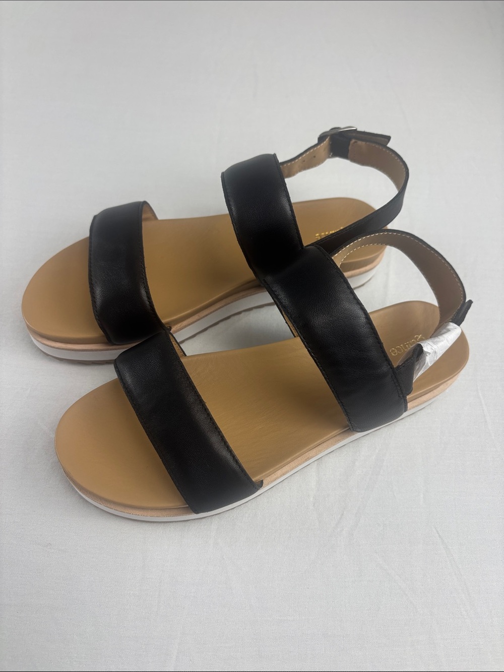 NWOB Quince Italian Leather Platform Sandal in Black size 8